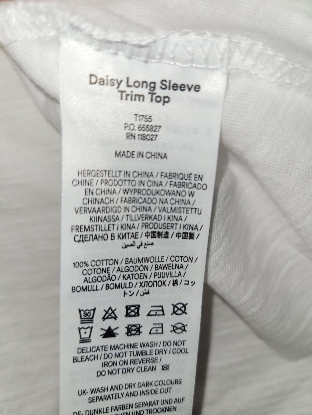 Boden Daisy Long Sleeve Trim Top White Cotton Openwork US 6 - Picture 6 of 8